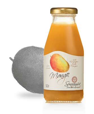 Mango juice bottle